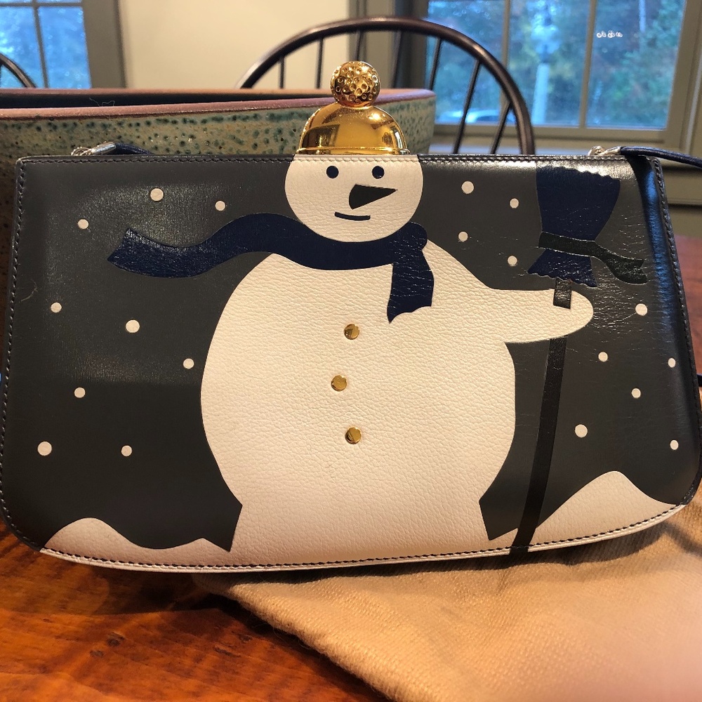 Hermes Snowman Handbag,  measures 9 in. wide  & 6 3/4 in. to top of cap